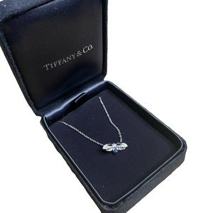 Tiffany & Co. Paper Flowers Platinum Diamond Aquamarine Firefly Necklace